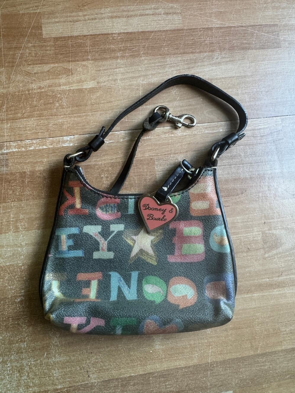 Vintage Dooney & Bourke Y2K Doodle Graffiti Rainbow Mini hobo
